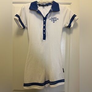 White and Blue Missguided x Playboy Romper